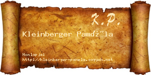 Kleinberger Paméla névjegykártya
